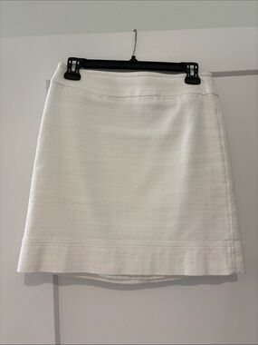 Talbots White Textured Pencil Skirt
